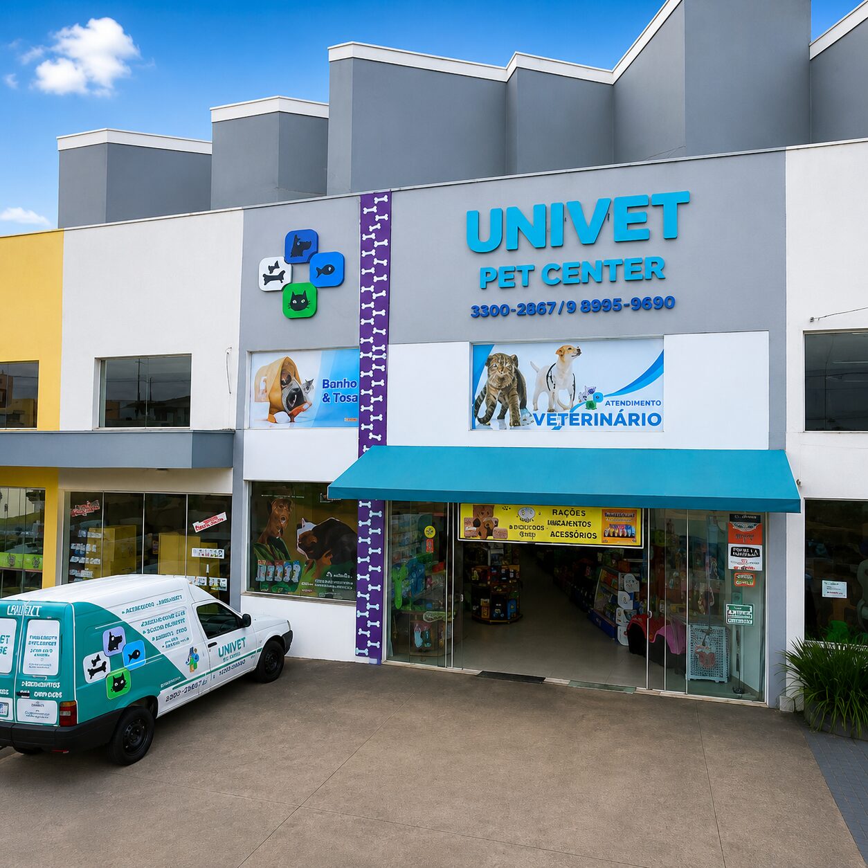 Fachada da Univet Pet Center em Presidente Prudente